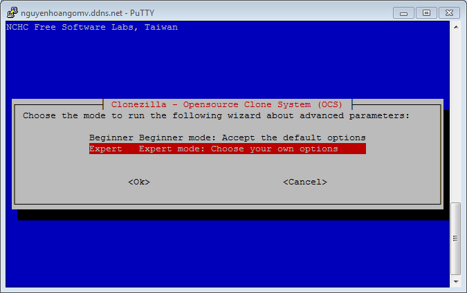 Expert mode clonezilla 