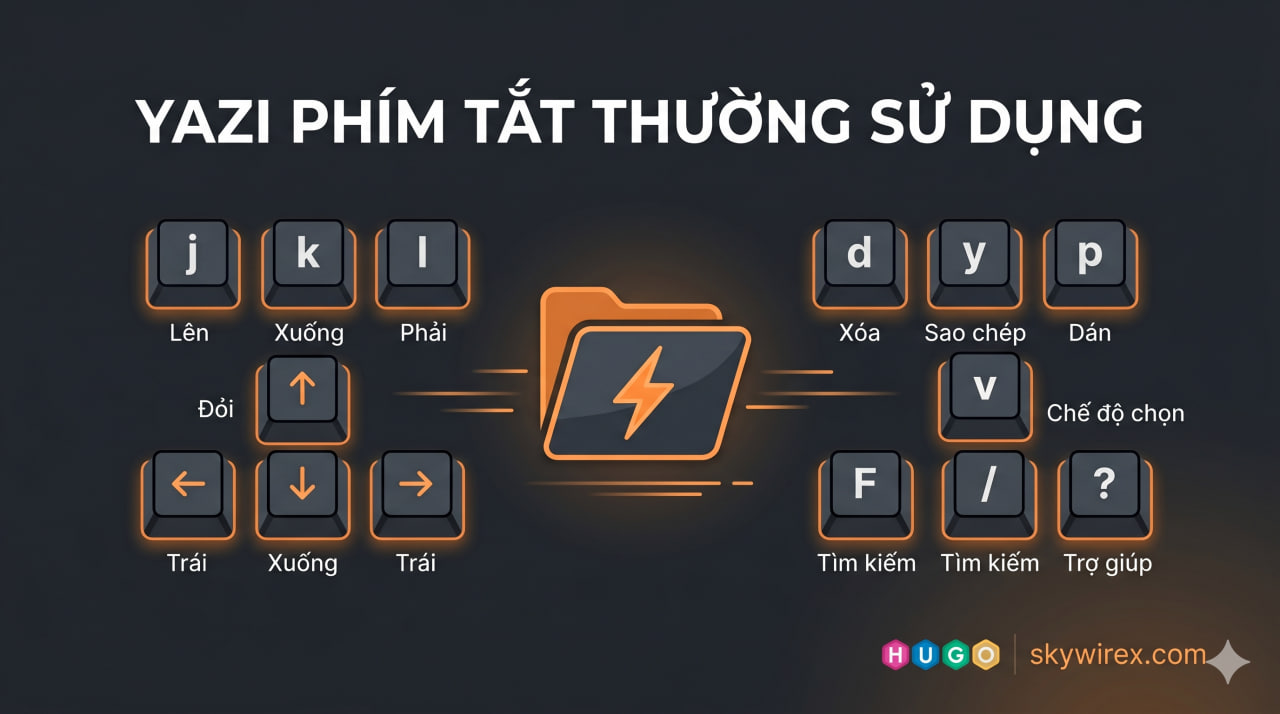 Phím tắt Yazi thường sử dụng