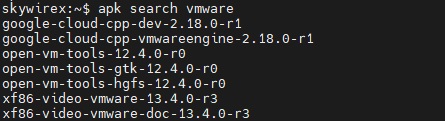 Tìm kiếm các gói hỗ trợ của vmware