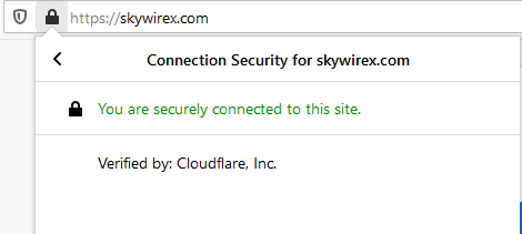 Chứng chỉ SSL của Cloudflare cho skywirex.com